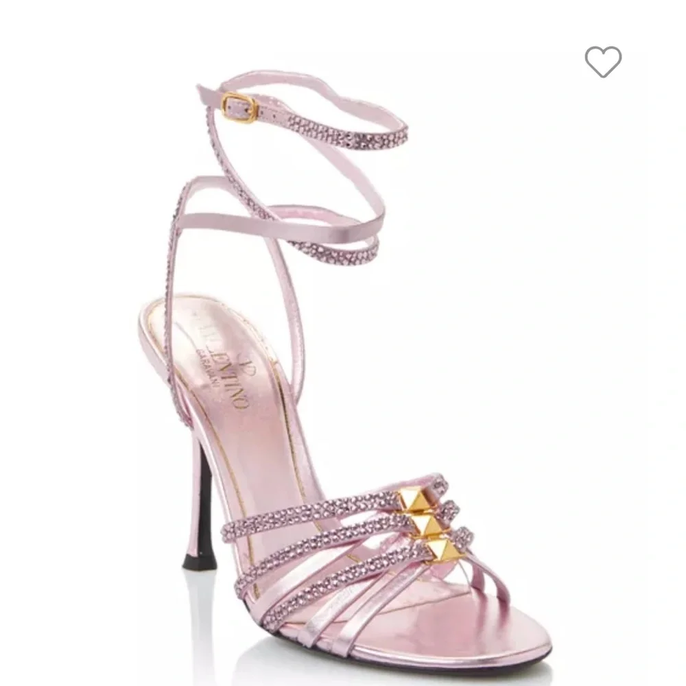 NWT! Valentino Garavani Women's Ankle Strap Embellished High Heel Sandals. - Picture 4 of 7